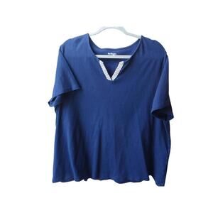 Kim‎ Rogers Curvy Navy Blue Tee - Size 2X
